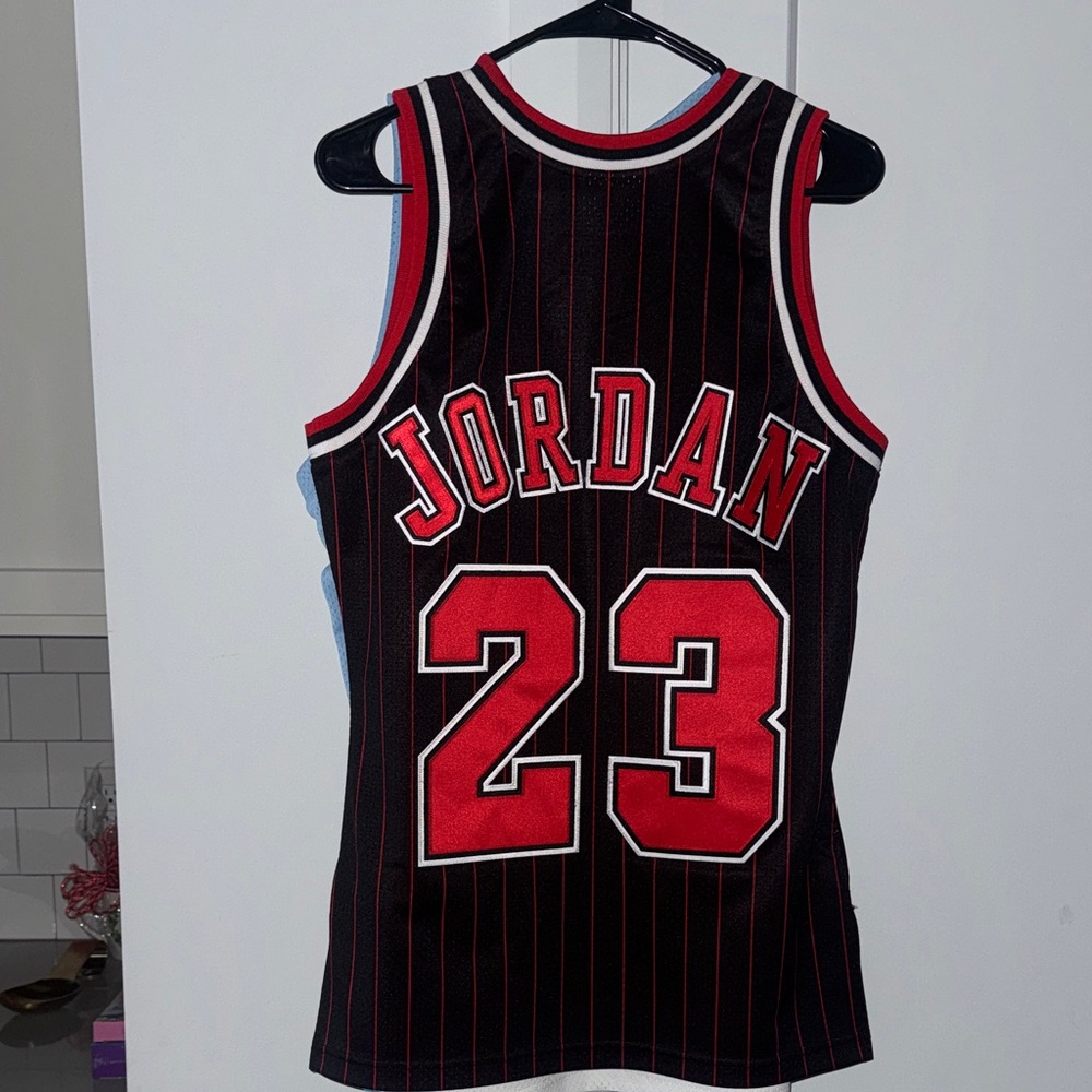 Mitchell & Ness Black and Red Hardwood Classics Jersey